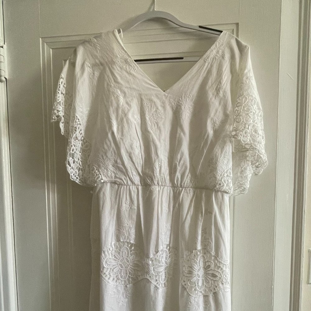 White Eyelet Dress - Ann Taylor - Size 4